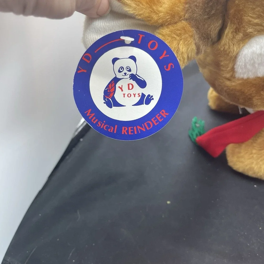 Vintage Christmas young reindeer‎ Fawn red nose plush 14 inch With Box